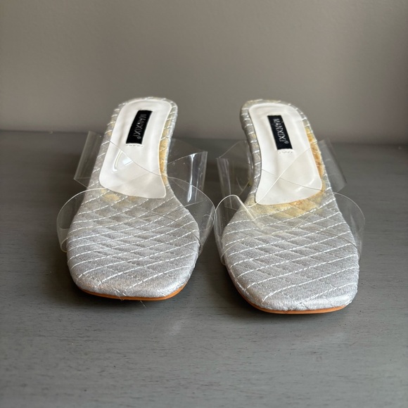 Manxixi Criss- Cross Transparent Clear Block Heel Slip On Shoe Women EU 39 US 8 - Picture 6 of 13